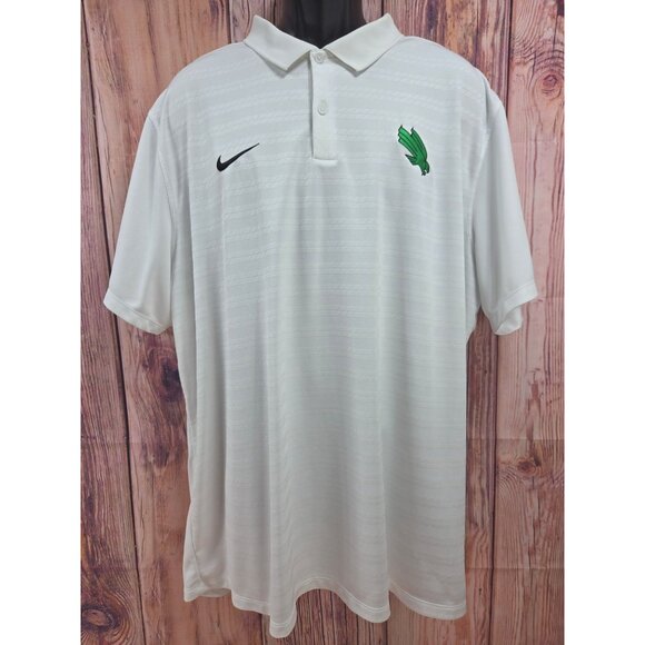 North Texas Mean Green Nike Dri-Fit White Polo Shirt XXL - Picture 1 of 7